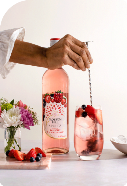 stirring a fruity spritz 