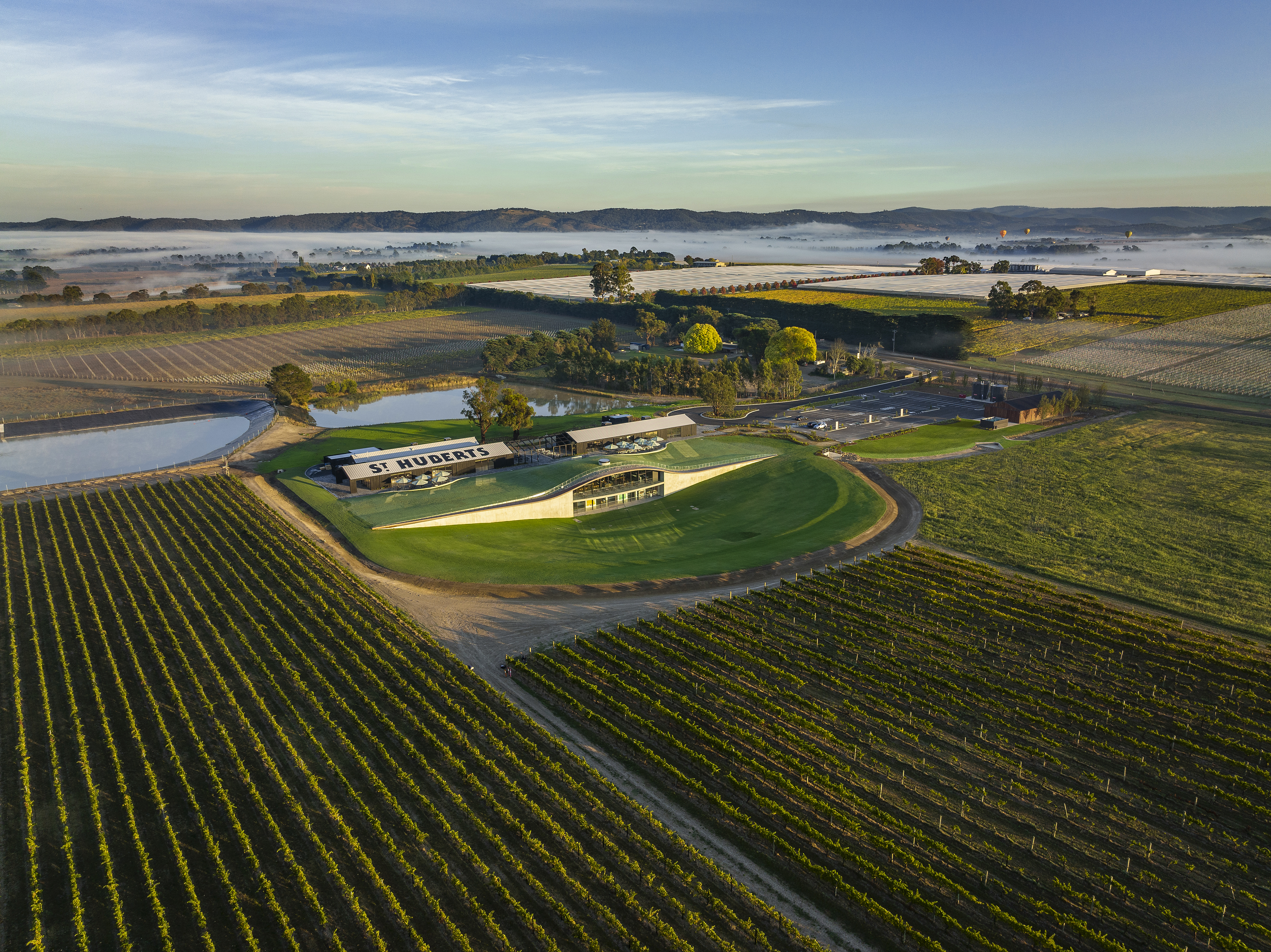 A view of hubert estate from the sky