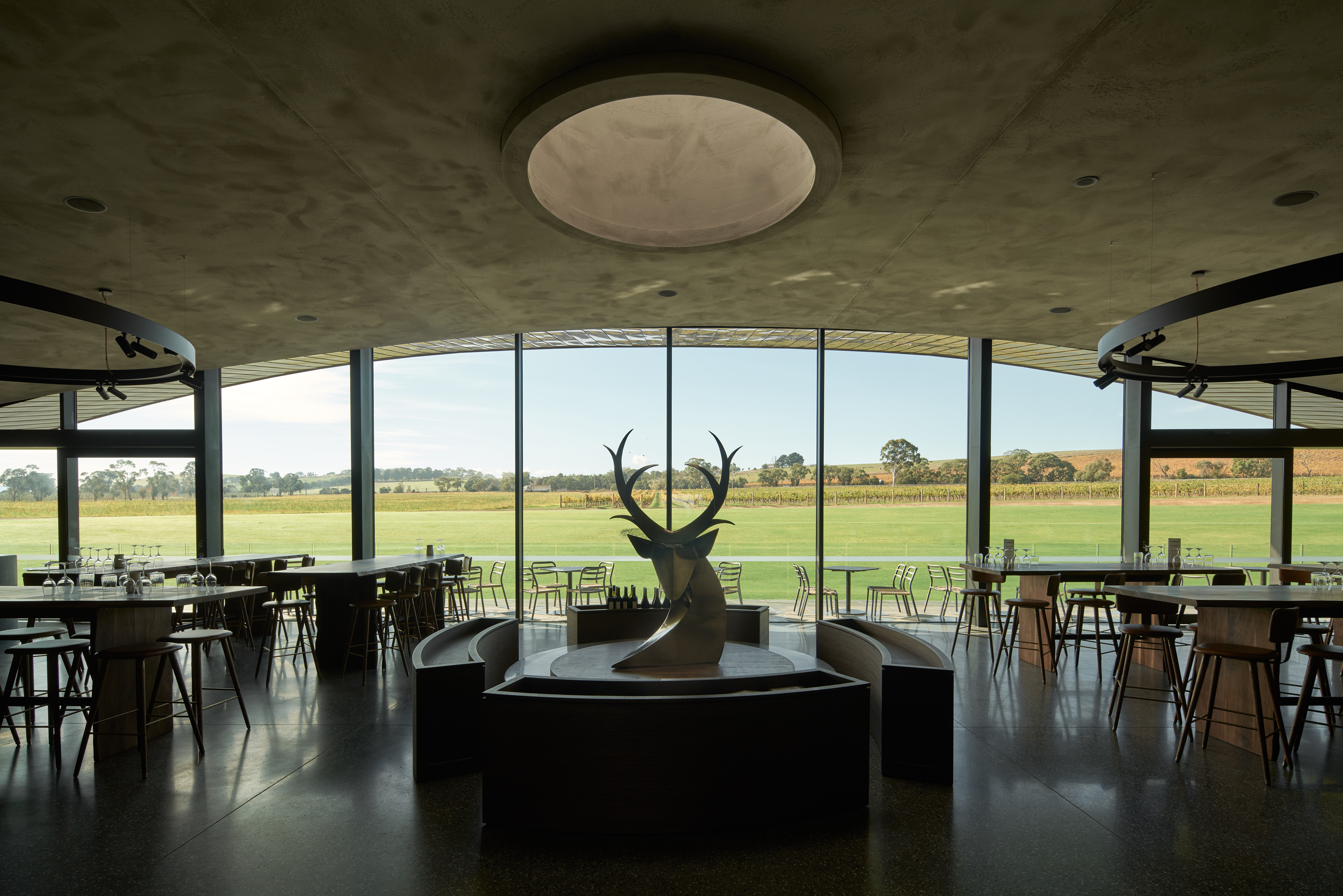 The Stag statue inside the Cellar Door