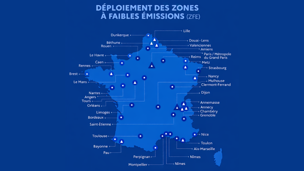 Zones à faibles émissions en France impactant l’activité d’une entreprise de transport en 2026