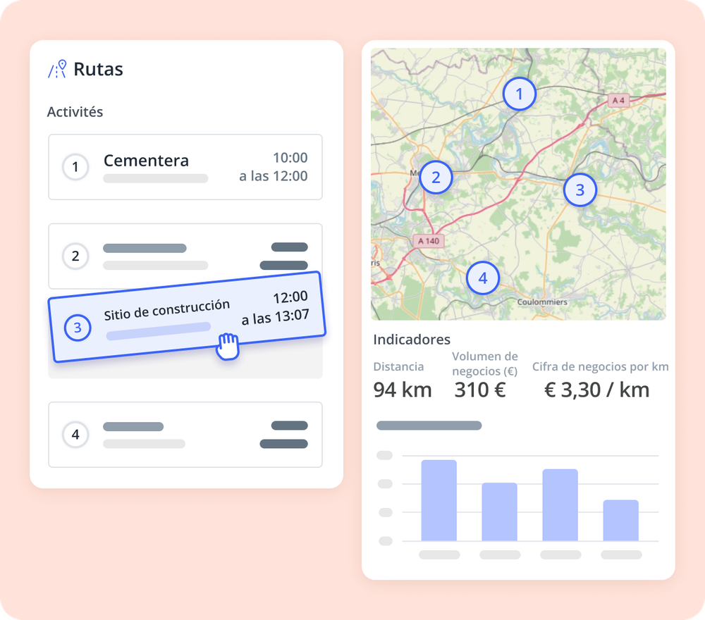 Interfaz de programación con columnas para período, transportista, centro logístico y operador. Se muestran horarios, con un icono de mano seleccionando una franja