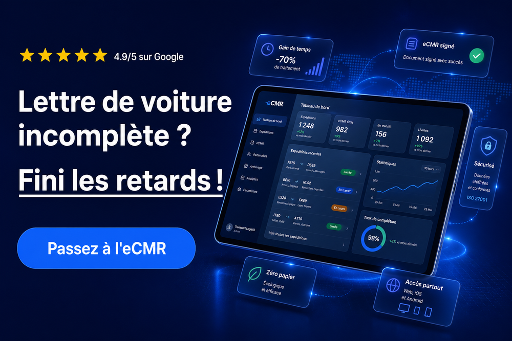 visuel pour présenter la lettre de voiture électronique eCMR Dashdoc
