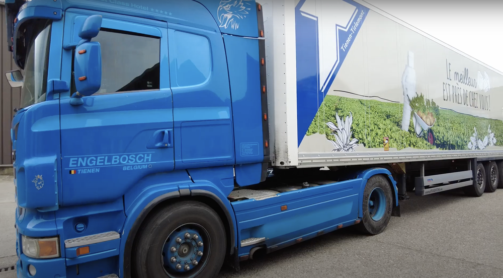 Camion Engelbosch sur le site à Tienen