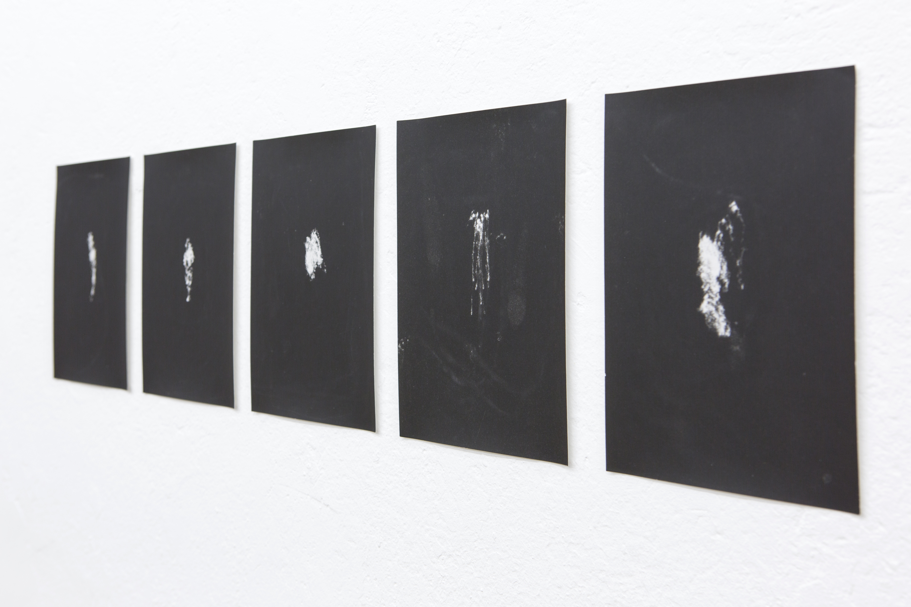 Jochen Lempert, Untitled (Subjektive Fotografie), 2011; Subjective photographies: Long exposures taken while lying down with the camera on my chest, thus recording the movements of my breath by the light of a star. 