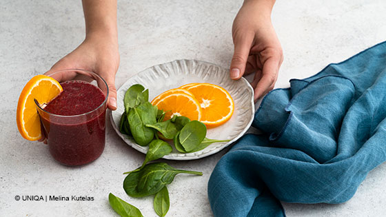 Gesunder Saft und Obst