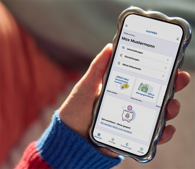 Smartphone Screen myUNIQA App