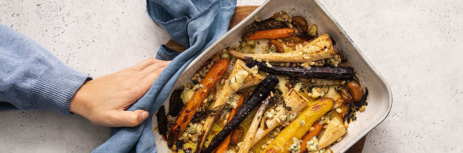 Kaserol mit gegrillter Pastinake