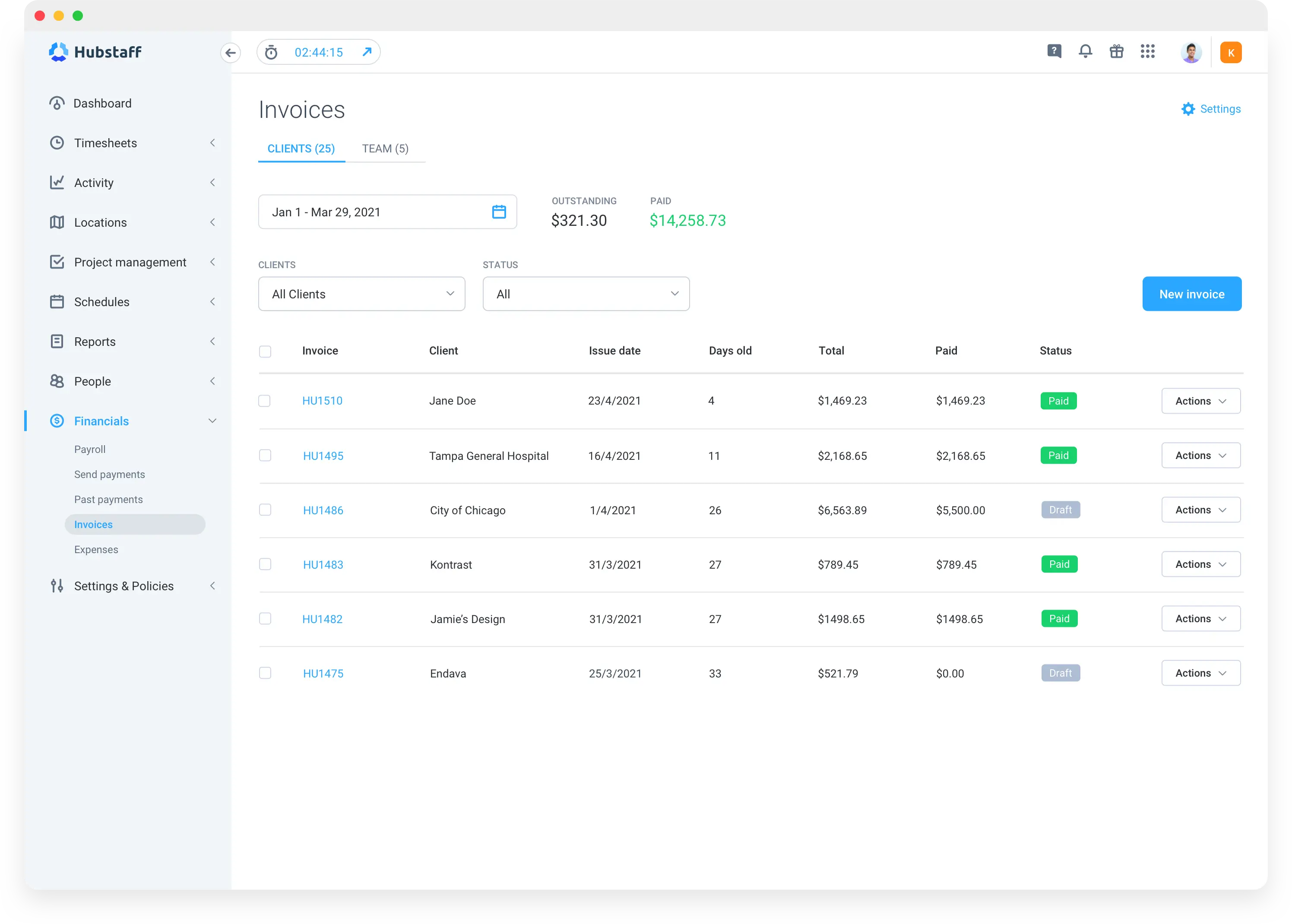 Time Tracking and Invoicing Software | Hubstaff