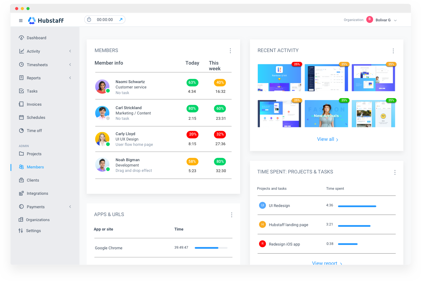 ClickUp time tracking integration Hubstaff