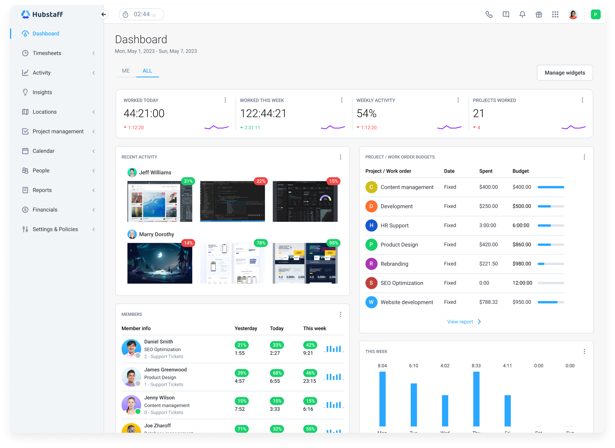 ClickUp time tracking integration Hubstaff