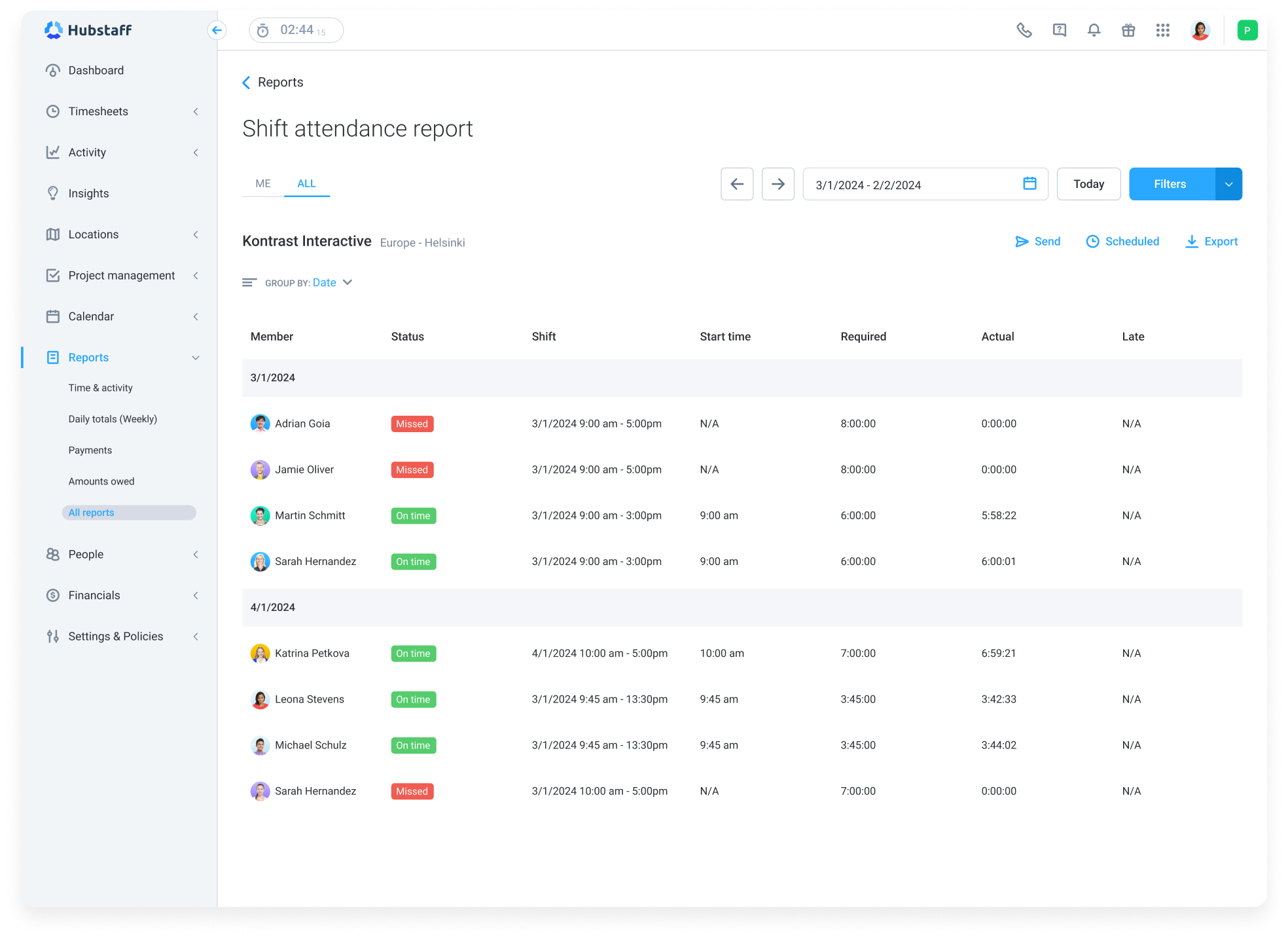 Employee Overtime Tracker Hubstaff