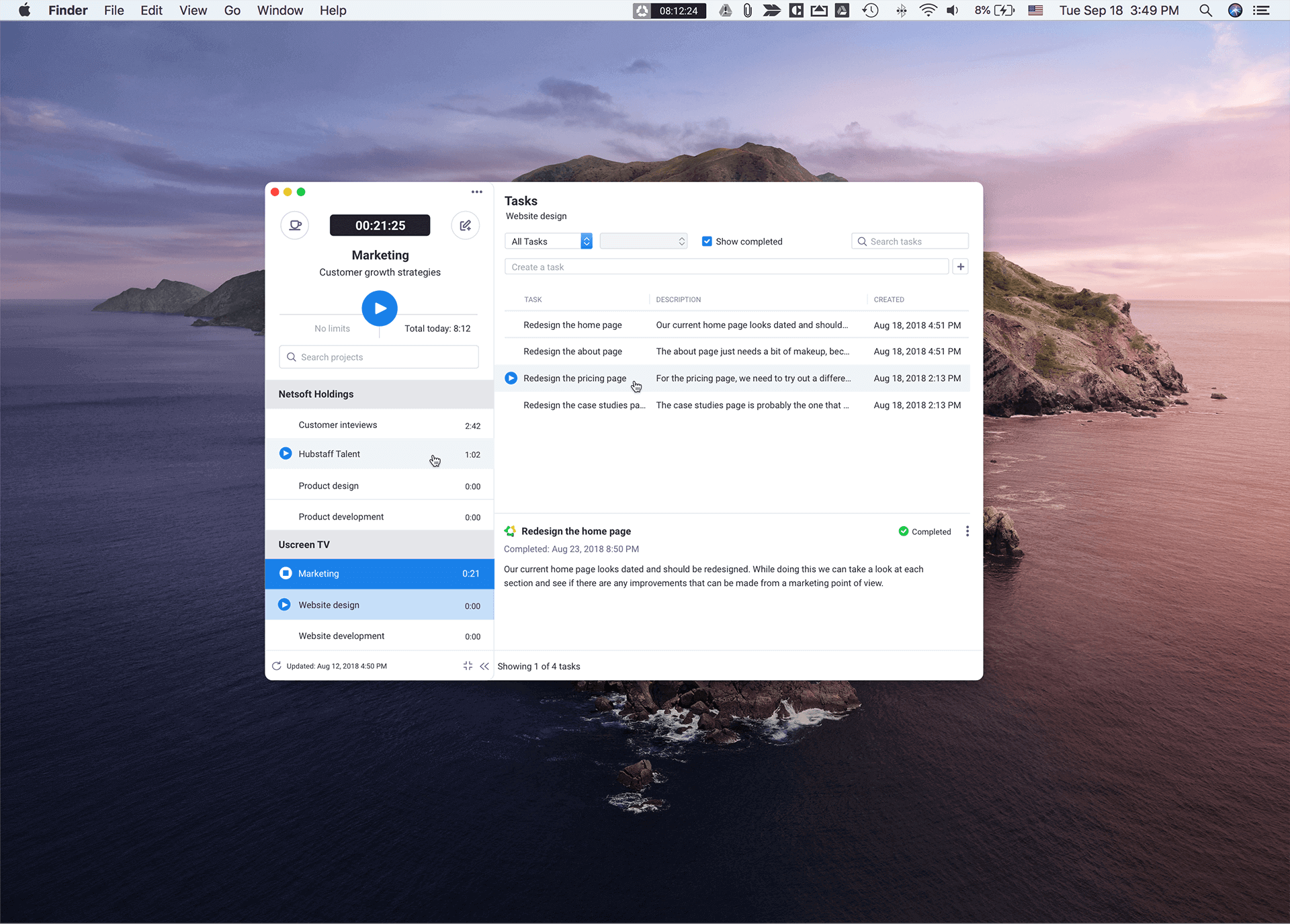 Activity Log App Hubstaff