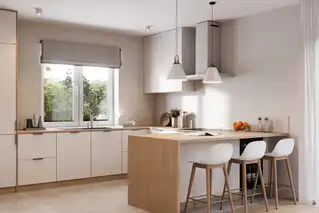 Moderne Küche mit Kunststofffenster in München – energieeffiziente Fenster für optimale Lichtverhältnisse und stilvolles Design