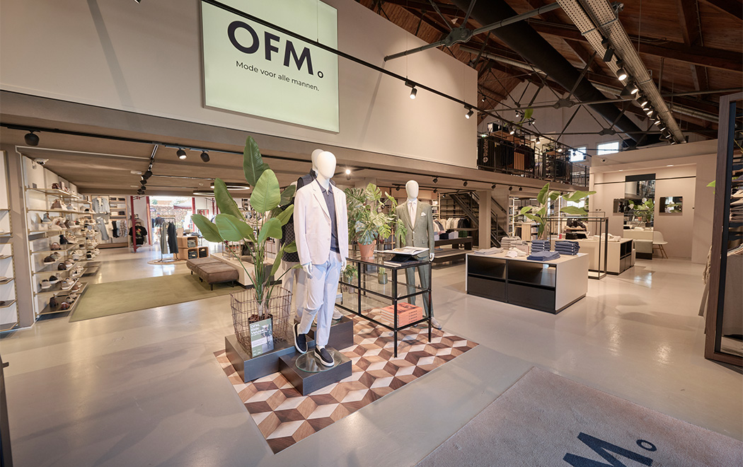OFM. Mode voor alle mannen. Interieur van OFM. Doesburg.