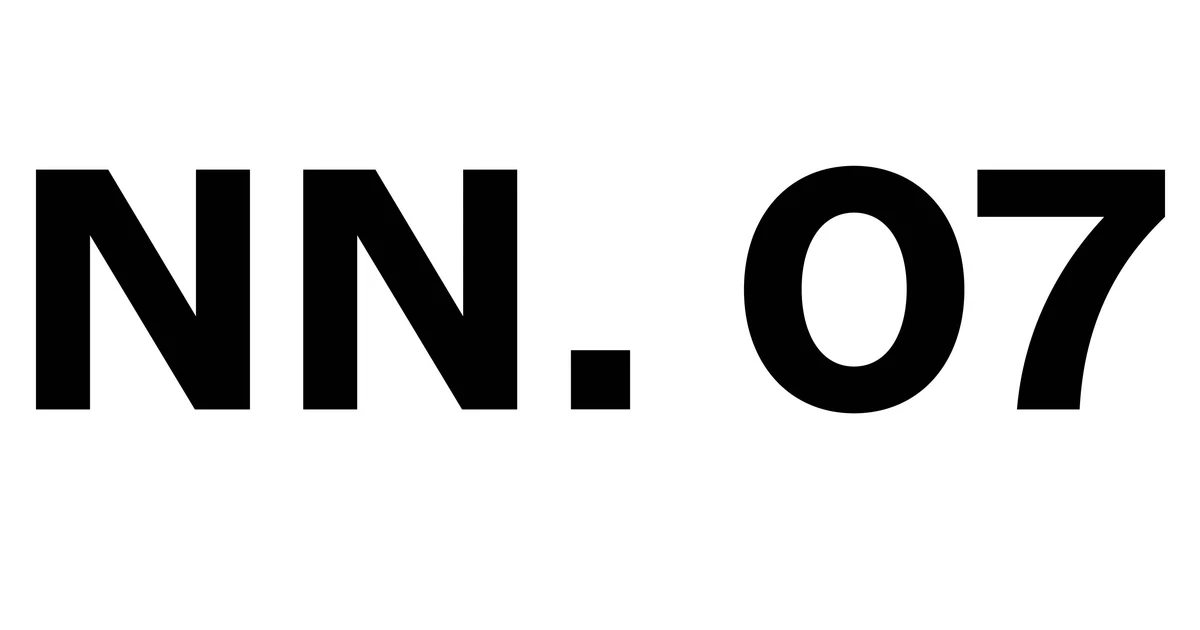 The image shows the text "NN. 07" in bold black font on a white background.