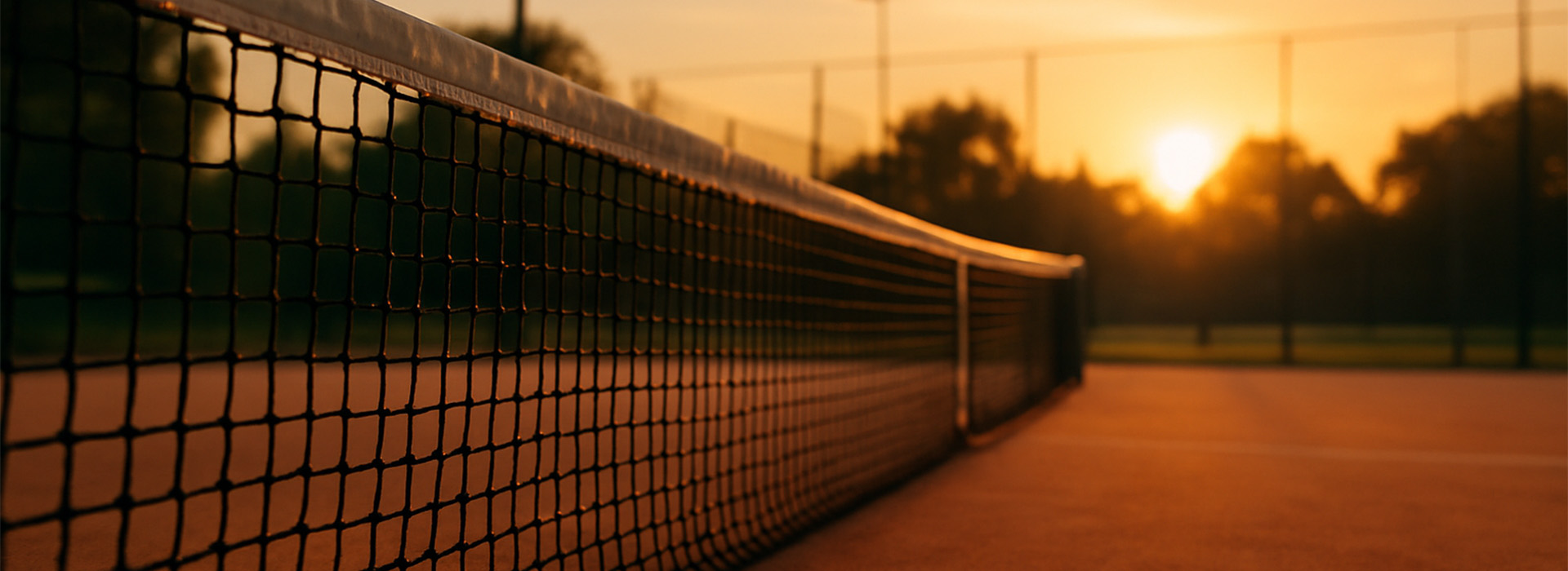 Zicht op net van Padelbaan