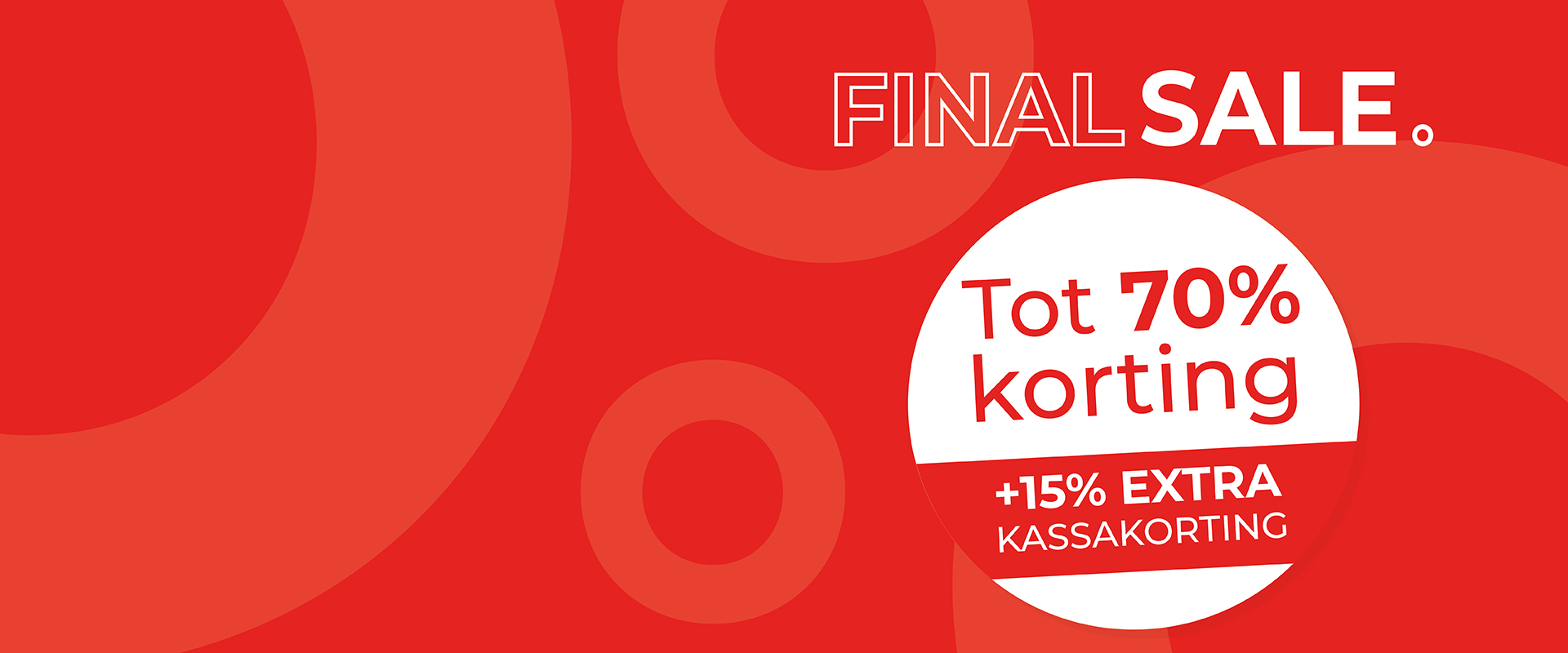 Red sale banner with "FINAL SALE" text and offer of up to 70% discount, plus an extra 15% off at checkout.