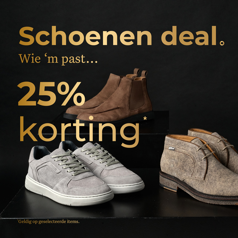 25% korting op schoenen