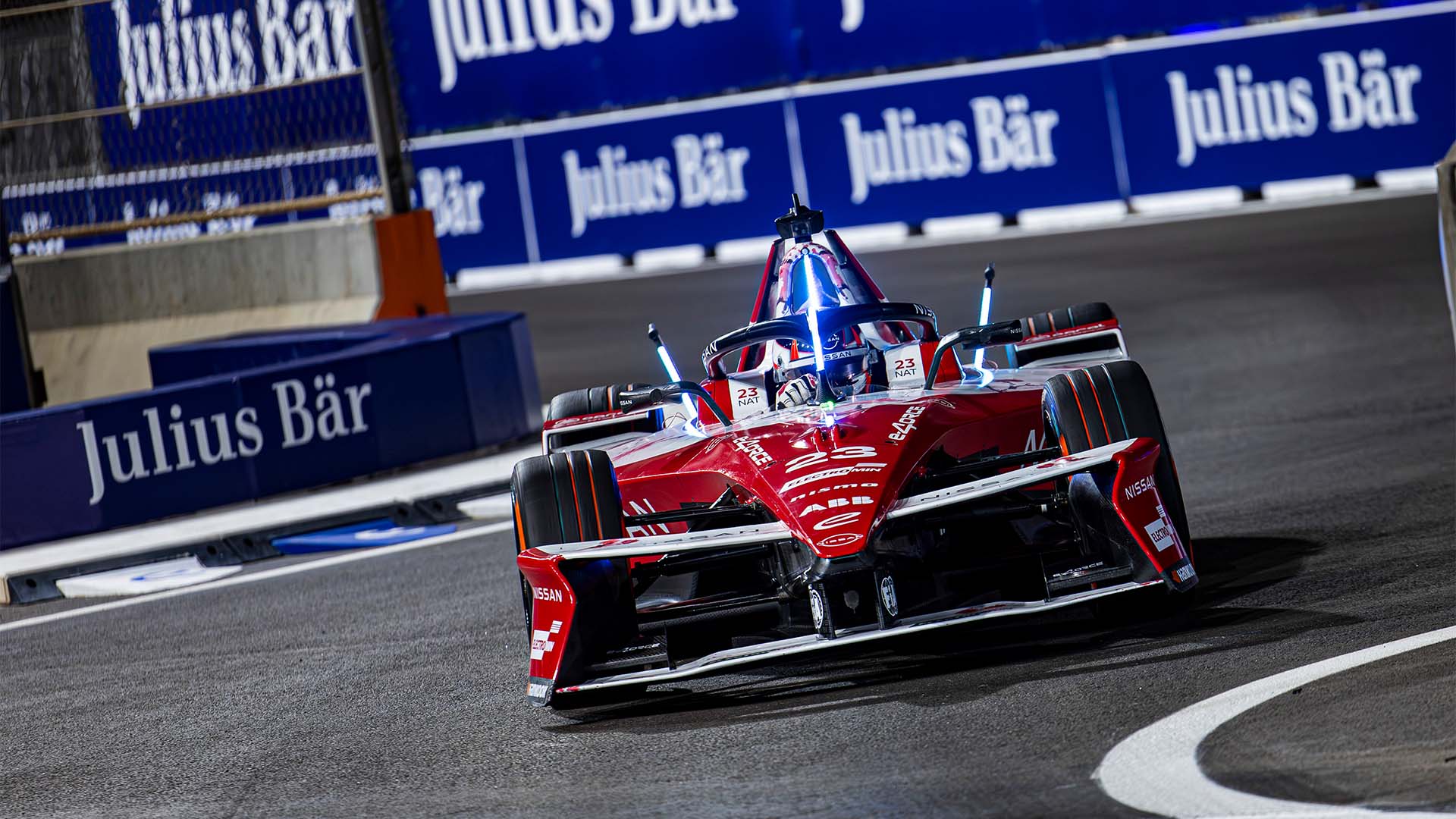 Norman Nato leans into a left hand turn in Jeddah