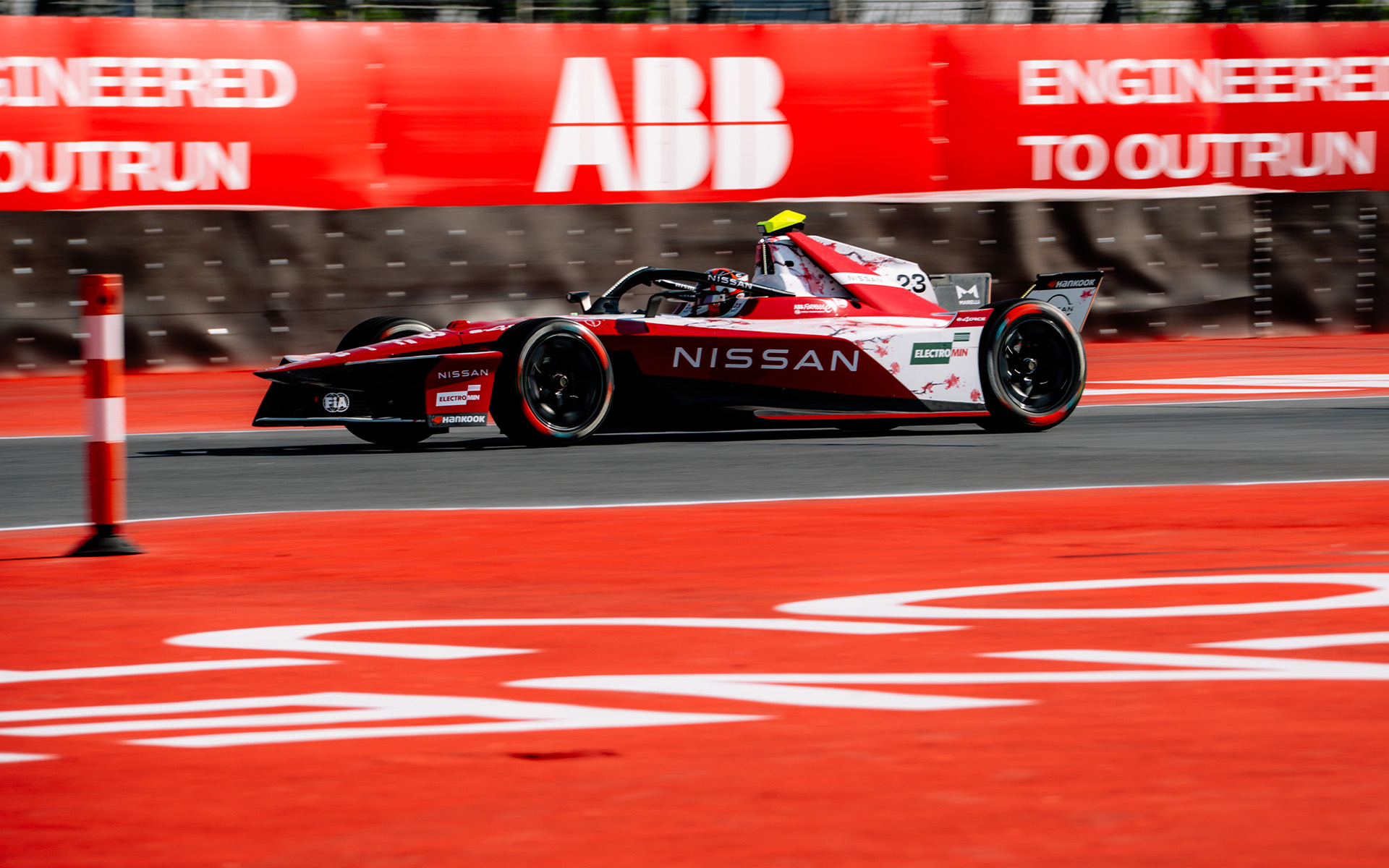 Side image of Norman Nato on track in Sao Paulo