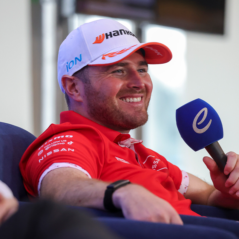 Oliver Rowland smiles during a press conference