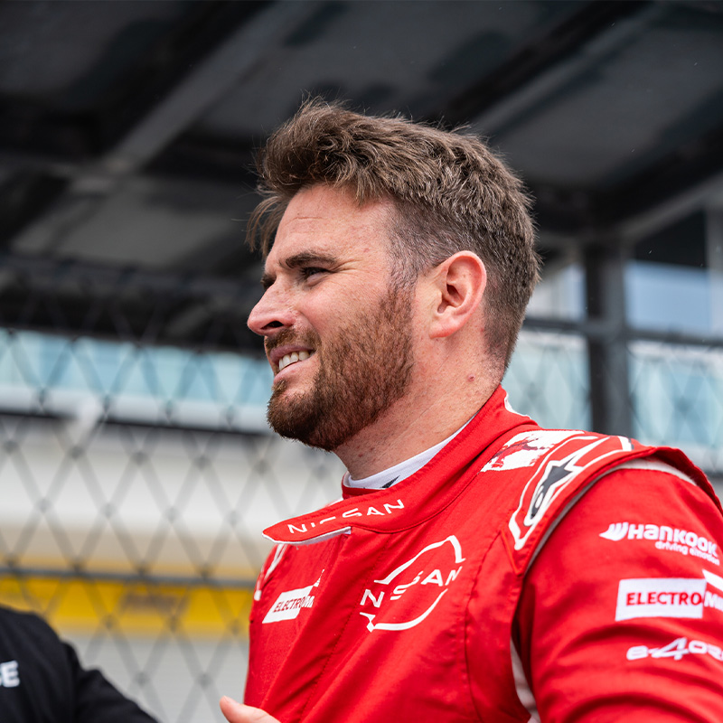 Oliver Rowland on the grid ahead of the Miami E-Prix