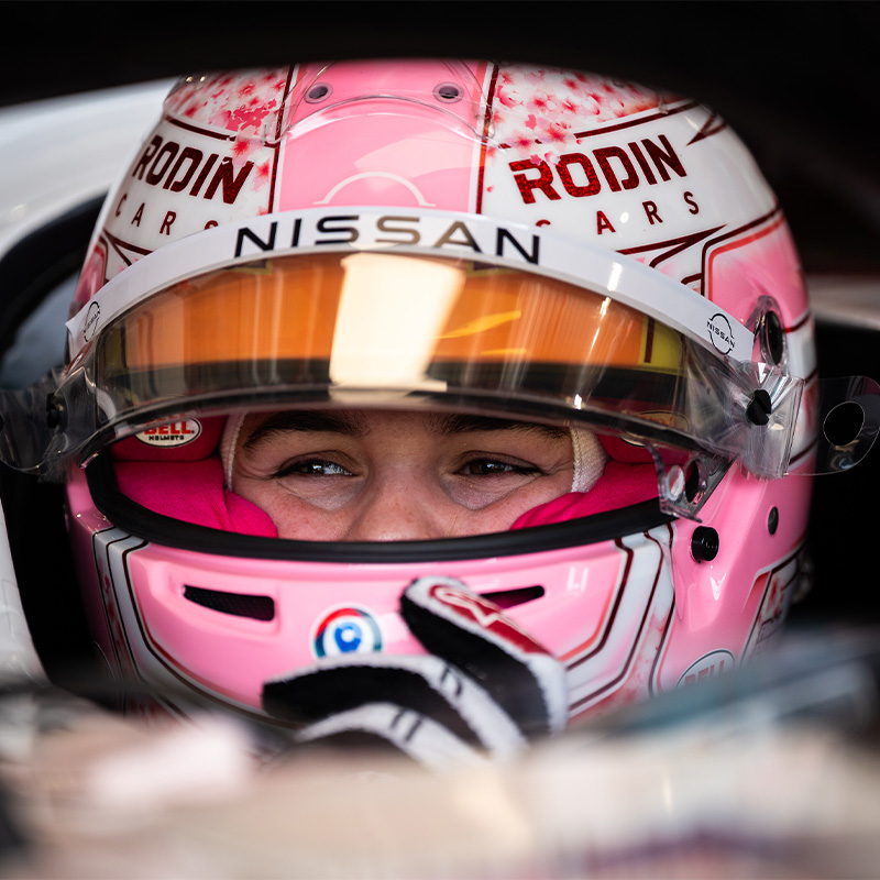 Abbi Pulling in the car during Rookie Free Practice