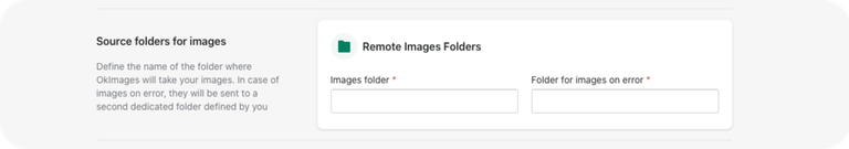OkImages app settings form folder configuration