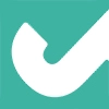 A white checkmark icon on a teal green background.