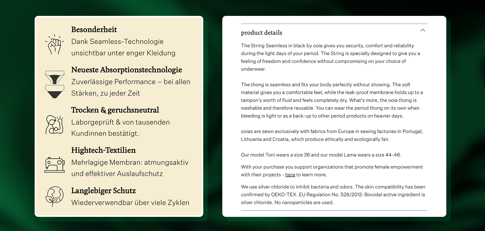 Screenshot of ooia-produktbeschreiung