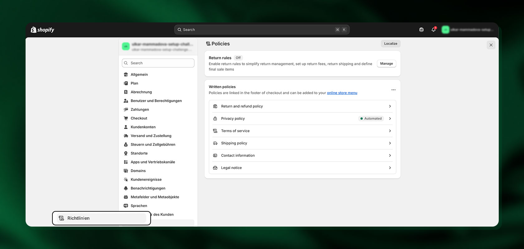 Shopify-Richtlinien