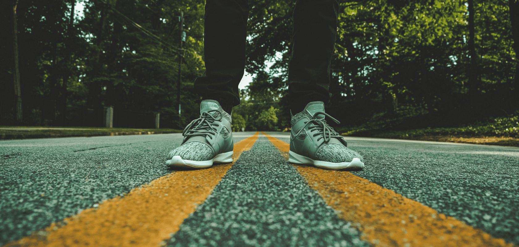 a man stands on a street