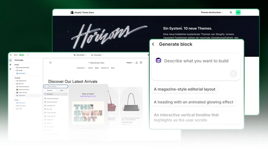 Shopify Theme Blocks & AI: Wie Sie Ihren Shop mit Shopify Magic automatisch anpassen