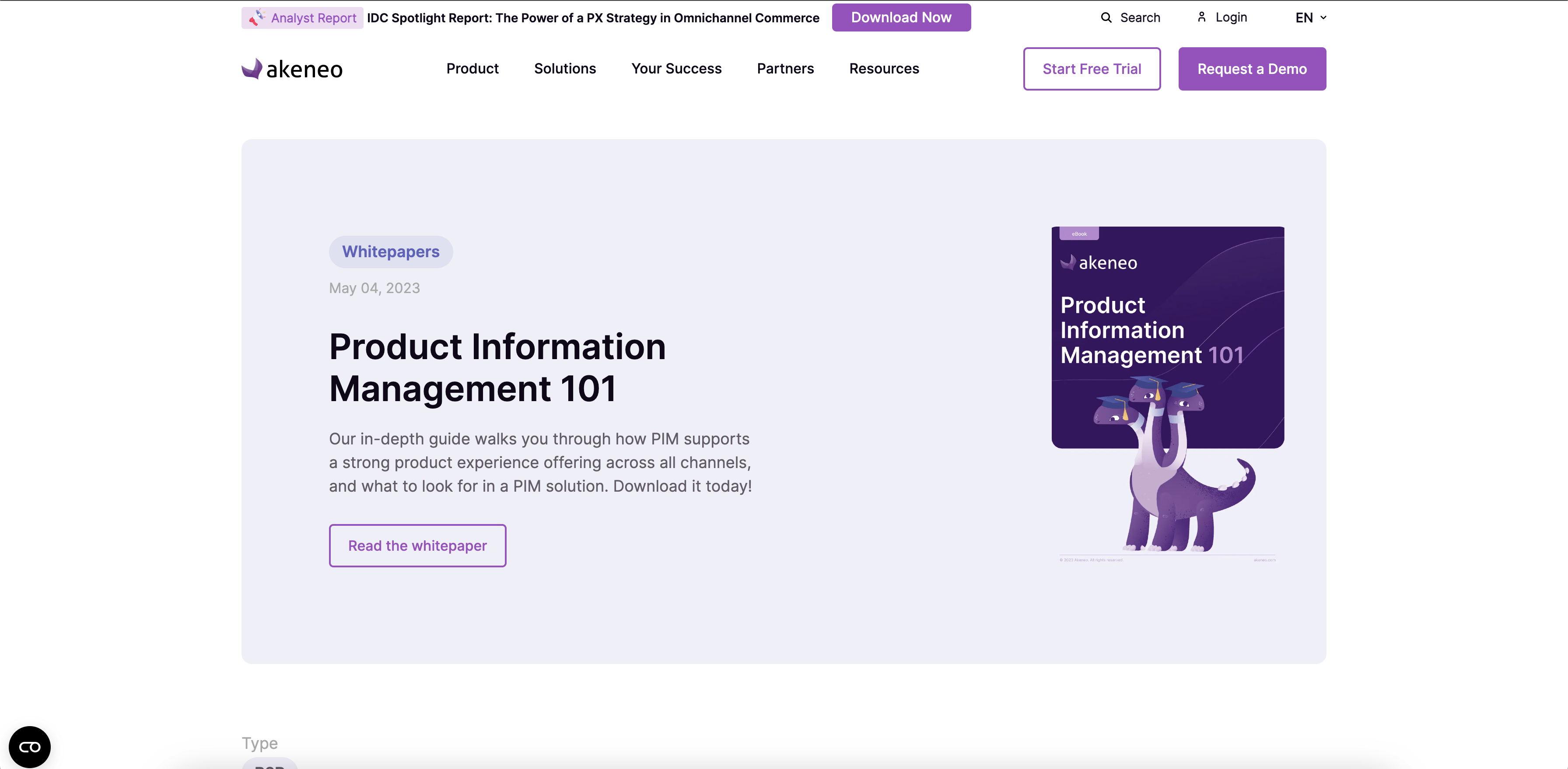 a screenshot of Akeneo home page