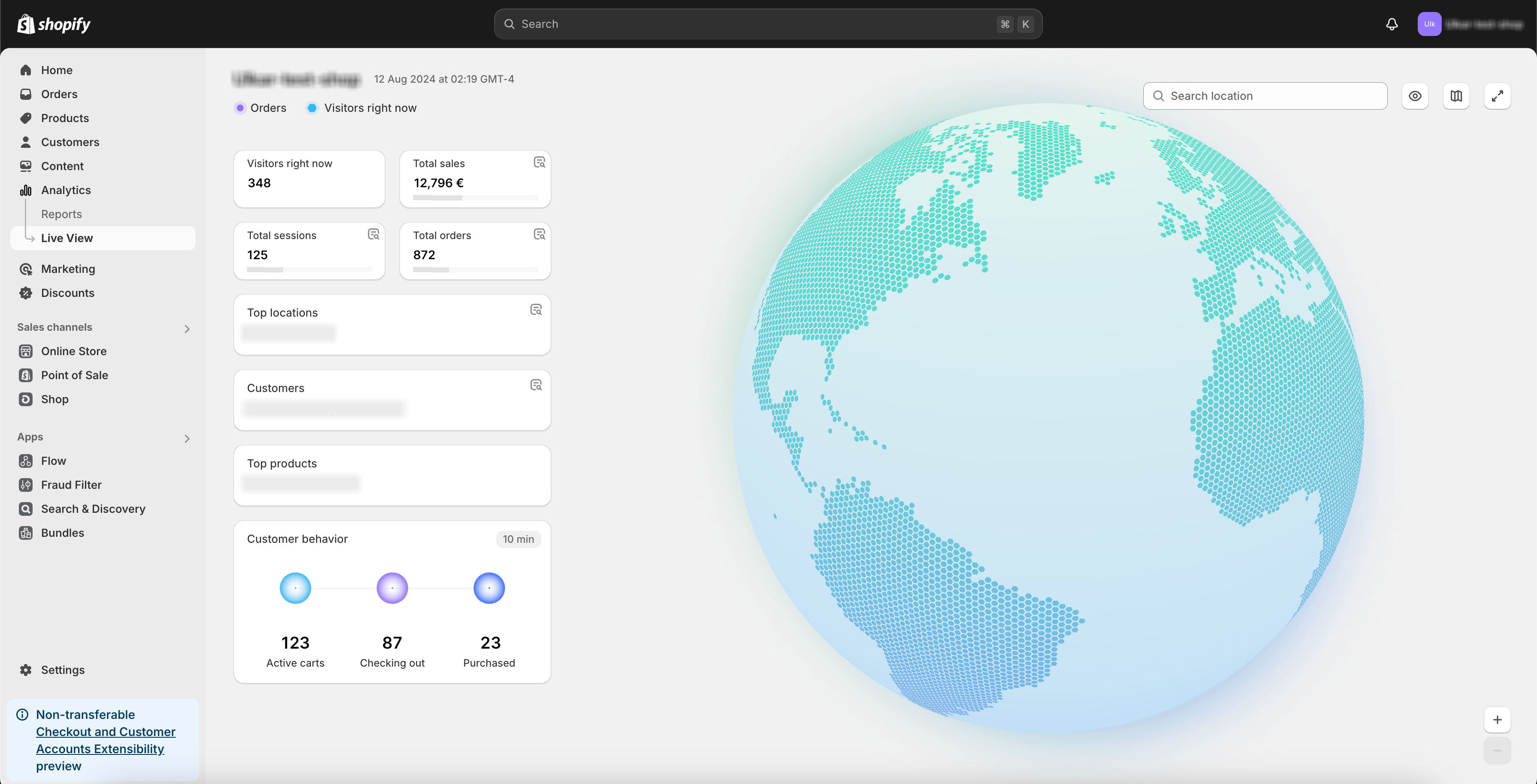 Shopify Analytics Live View