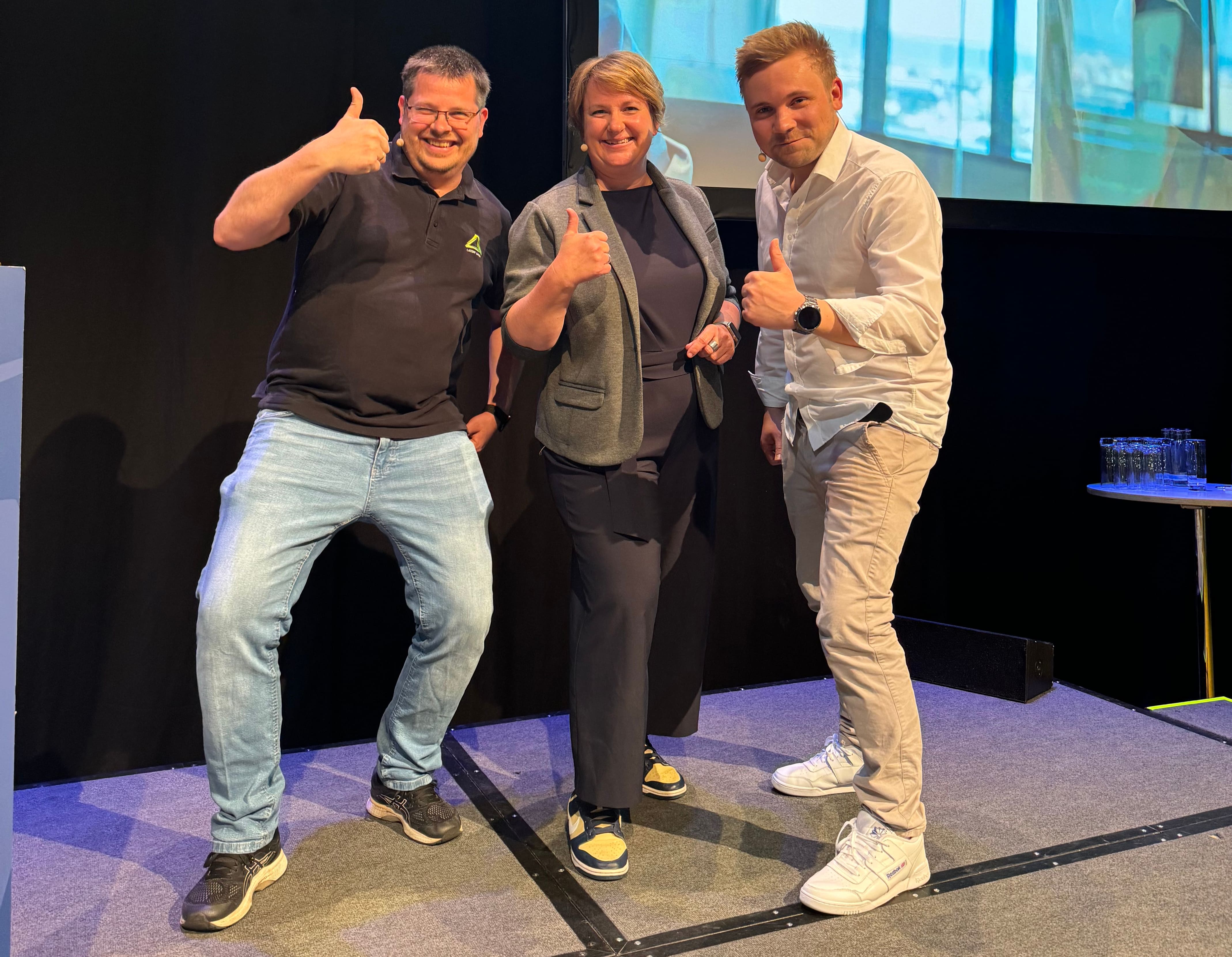Jan Laußmann (CEO Latori), Diana Schuhmacher, Head of Marketing & E-Commerce bei HUNTER und Alexander Mathiesen, COO von Squadt