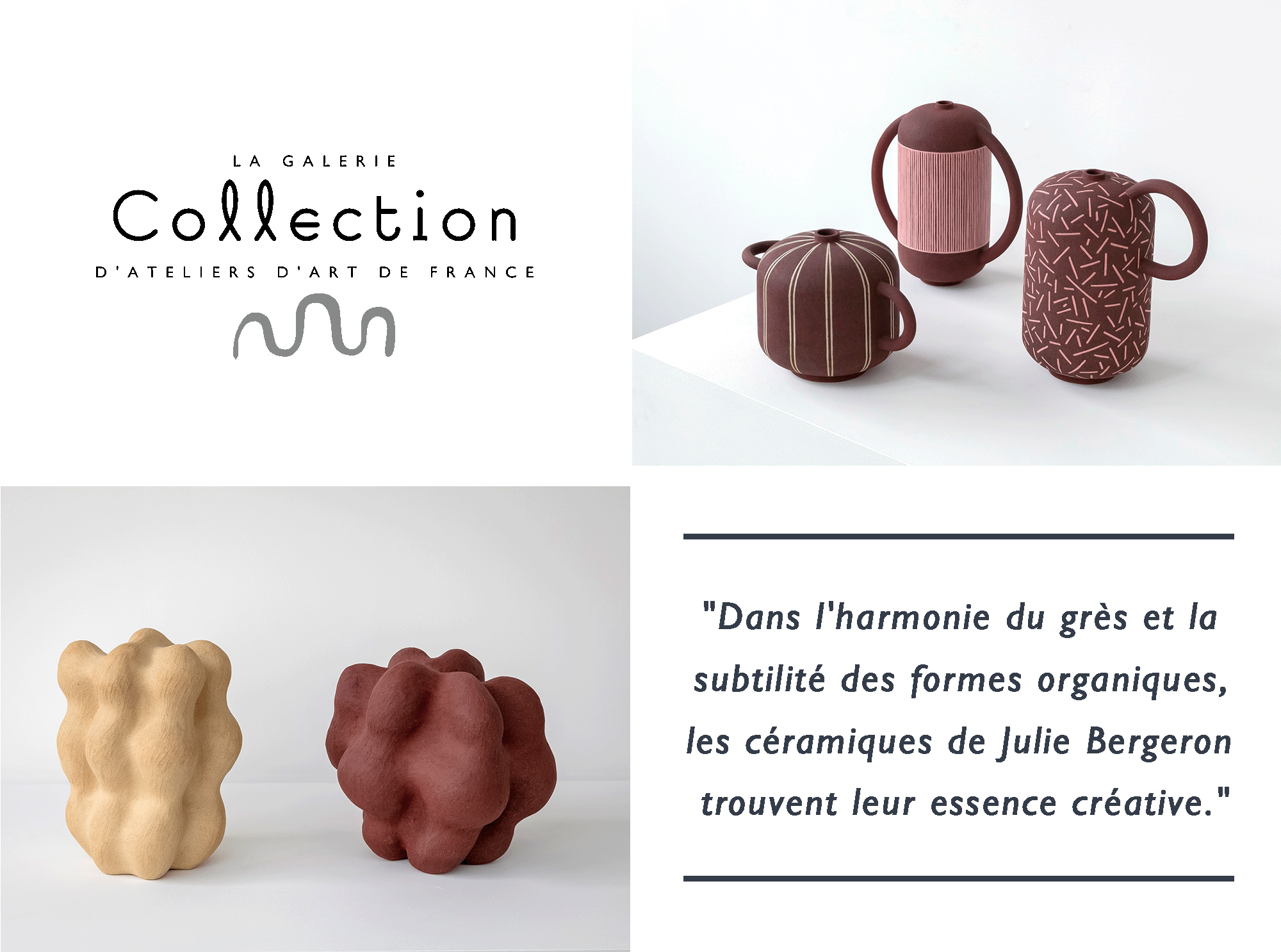 Dans l'harmonie du grès et la subtilité des formes organiques, les céramiques de Julie Bergeron trouvent leur essence créative.