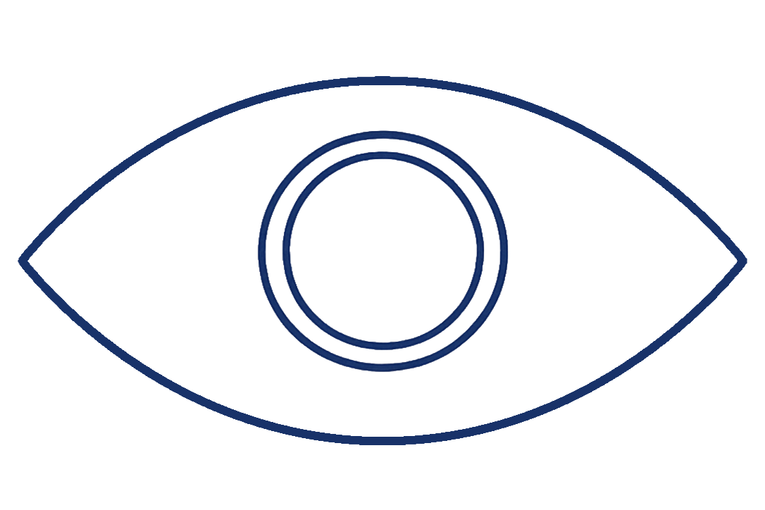 Symbolgrafik eines Auges für Themen rund um Sehen, Augengesundheit und Augenbehandlungen.