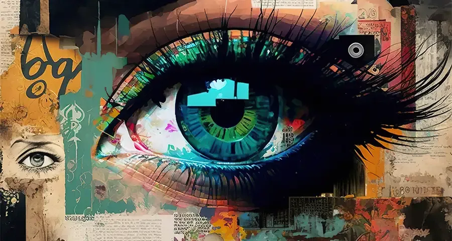 Ein Graffiti mit einem Auge drauf.