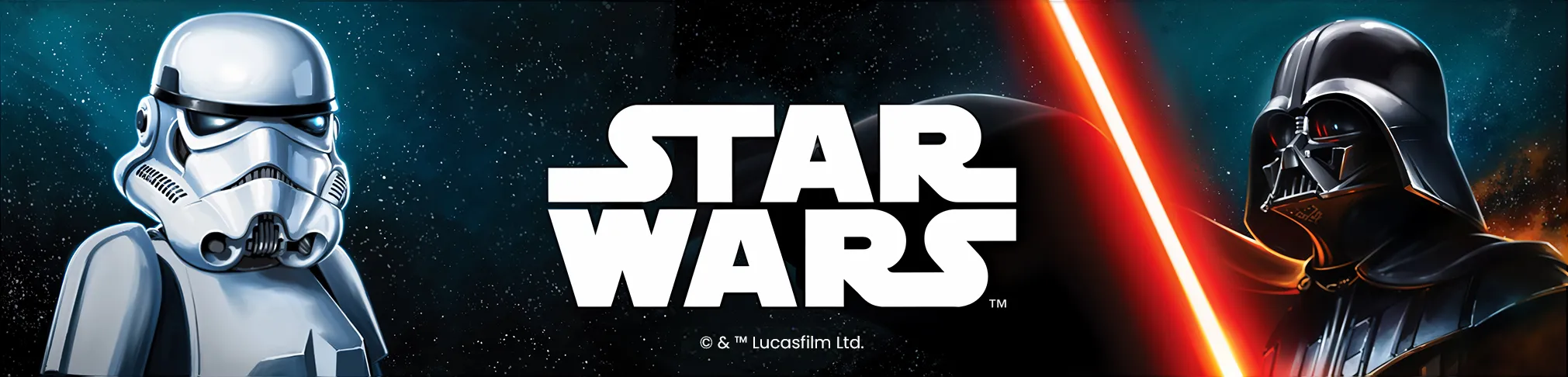 Banner der Star Wars™ inspirierten Kollektion mit Postern und Wandbildern