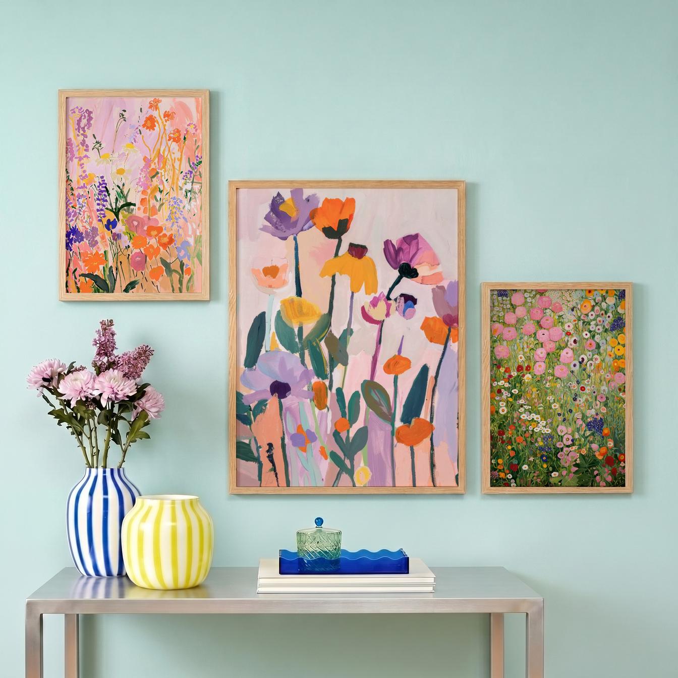 Flowers Abstract 3er Set