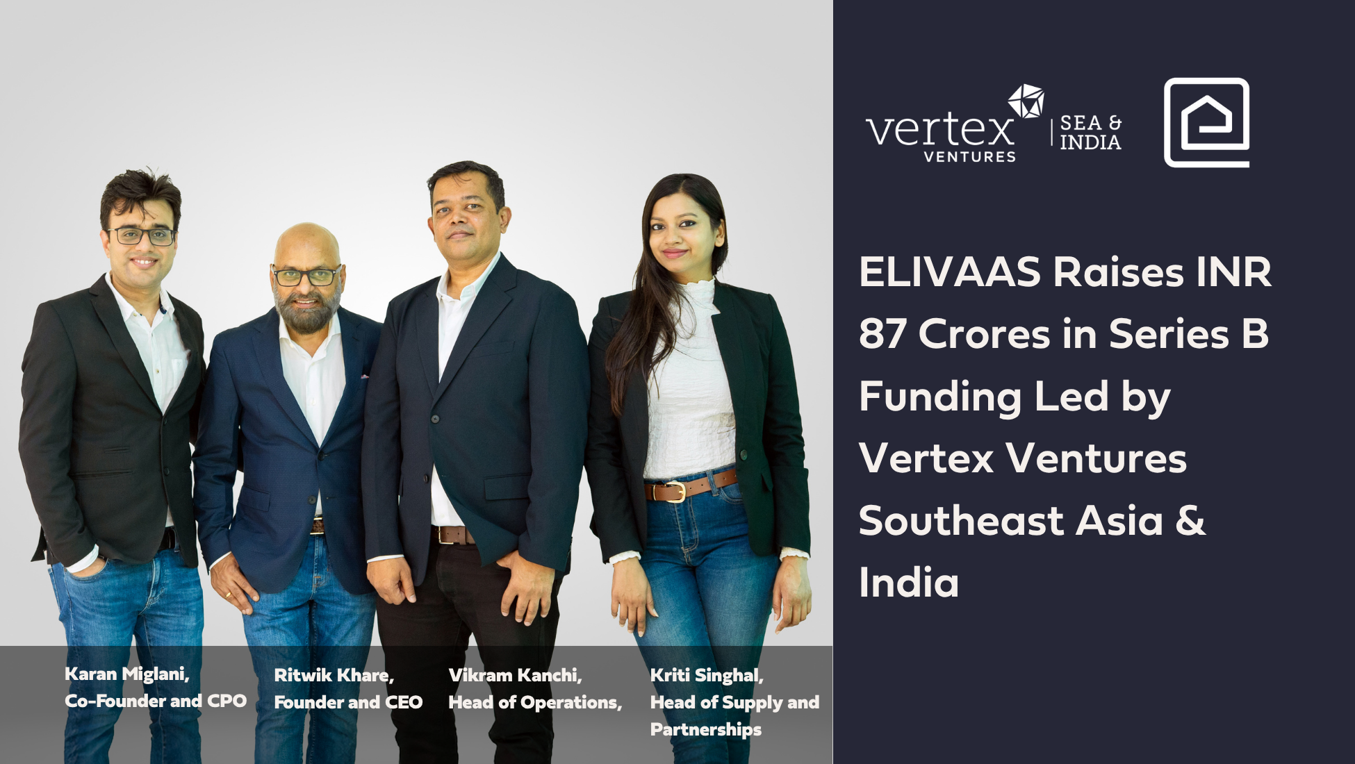 ELIVAAS Secures INR 87 Crores in Series B Funding Led by Vertex Ventures