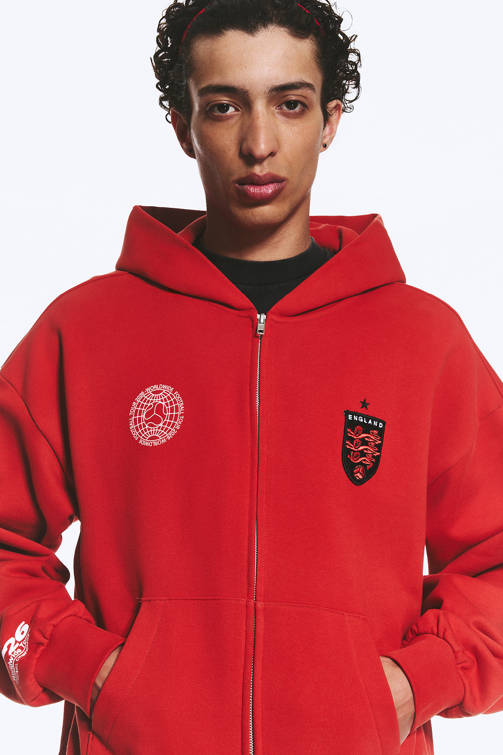 boxy graphic zip hoodie - Spike Error Logo | Weekday GB