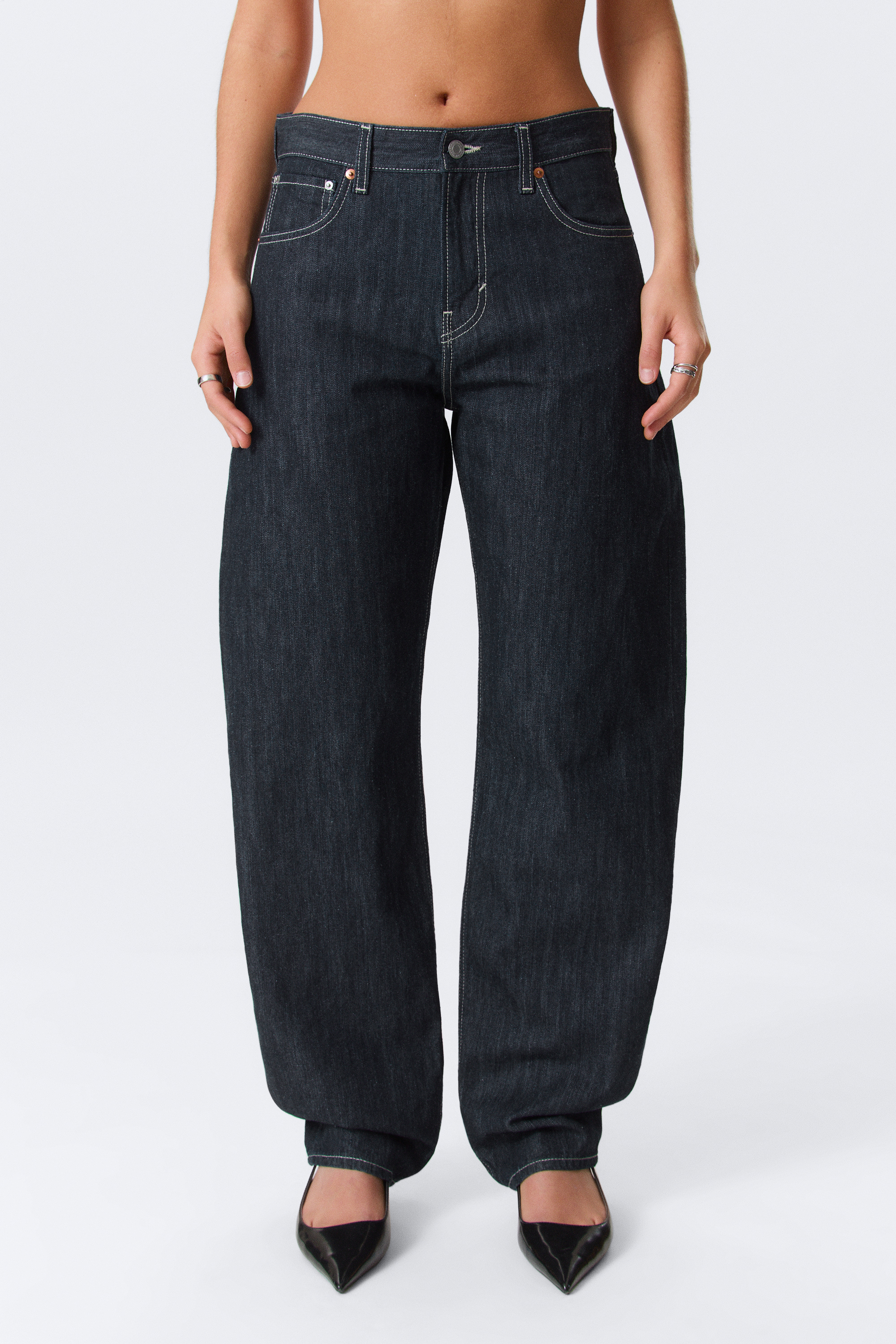 lash high waisted regular tapered leg jeans - Seven Blue | Weekday DK