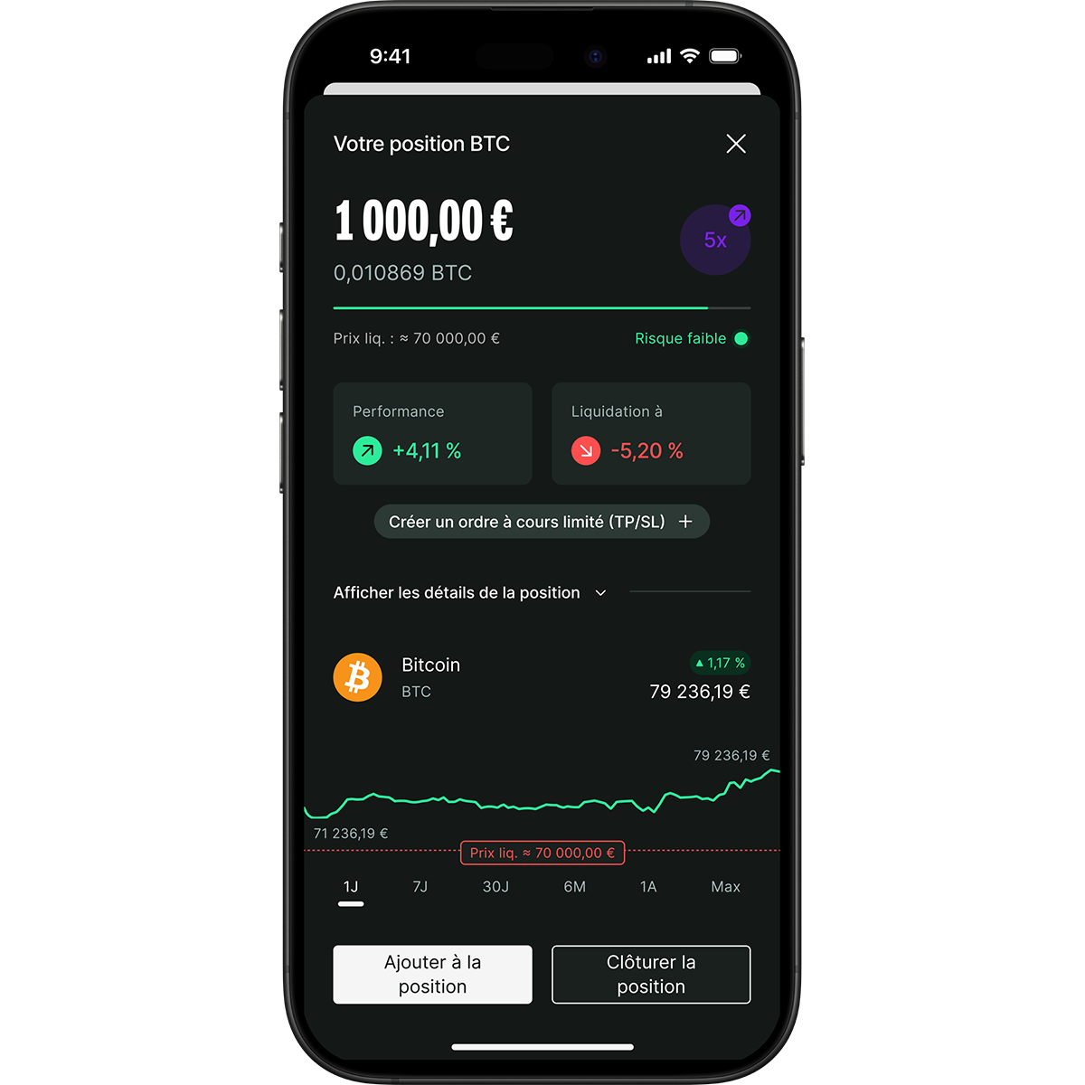 Trade des cryptos avec effet de levier sur Bitpanda