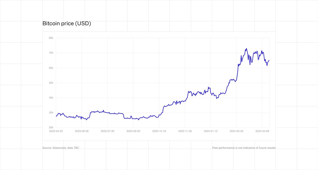 Bitcoin price action (1Y)