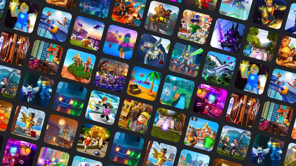 Lots of squares, showing different games on Roblox