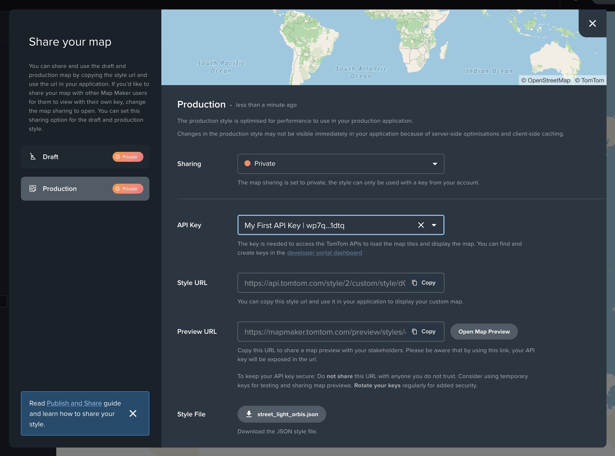 Mapmaker selection interface
