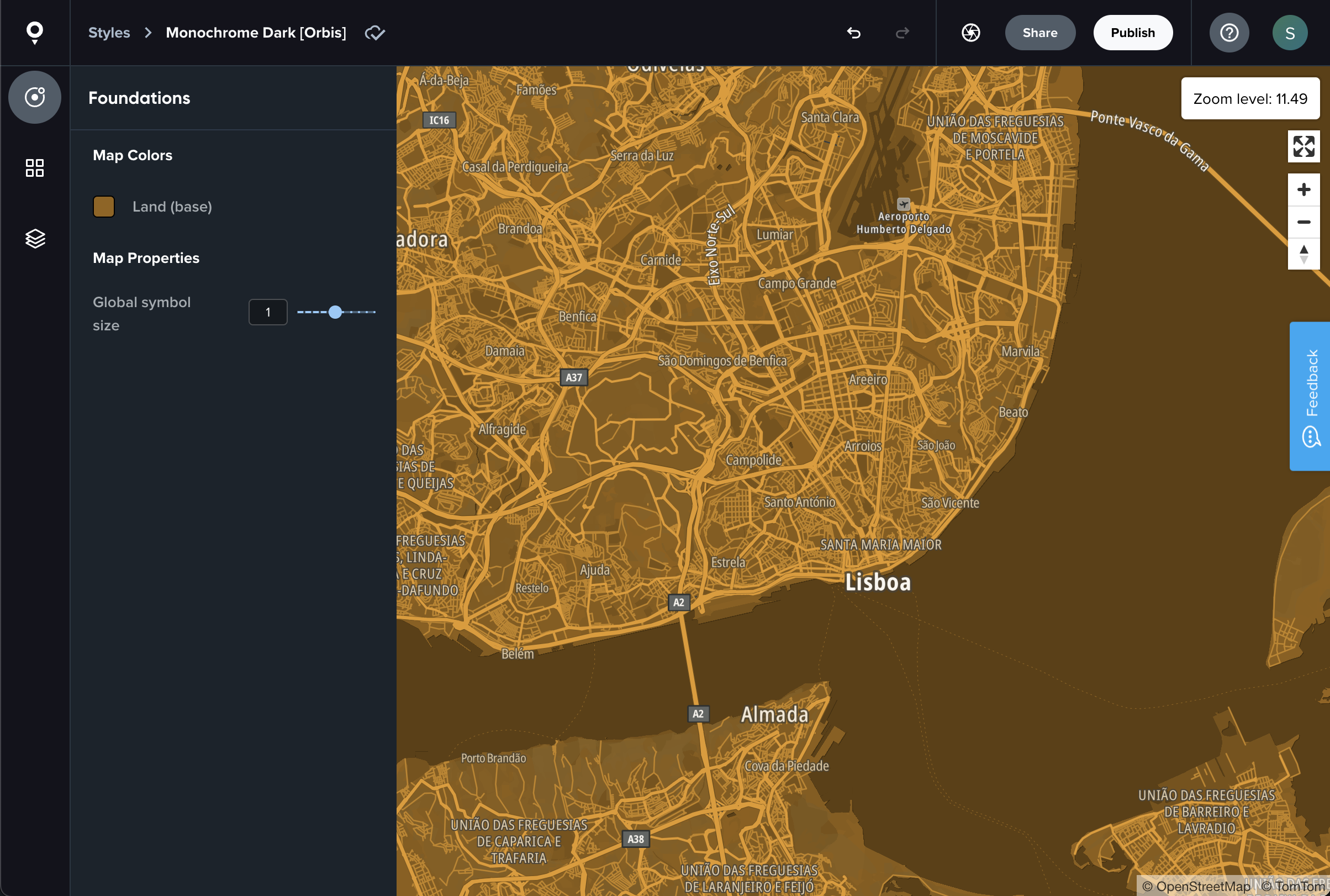 Mapmaker selection interface