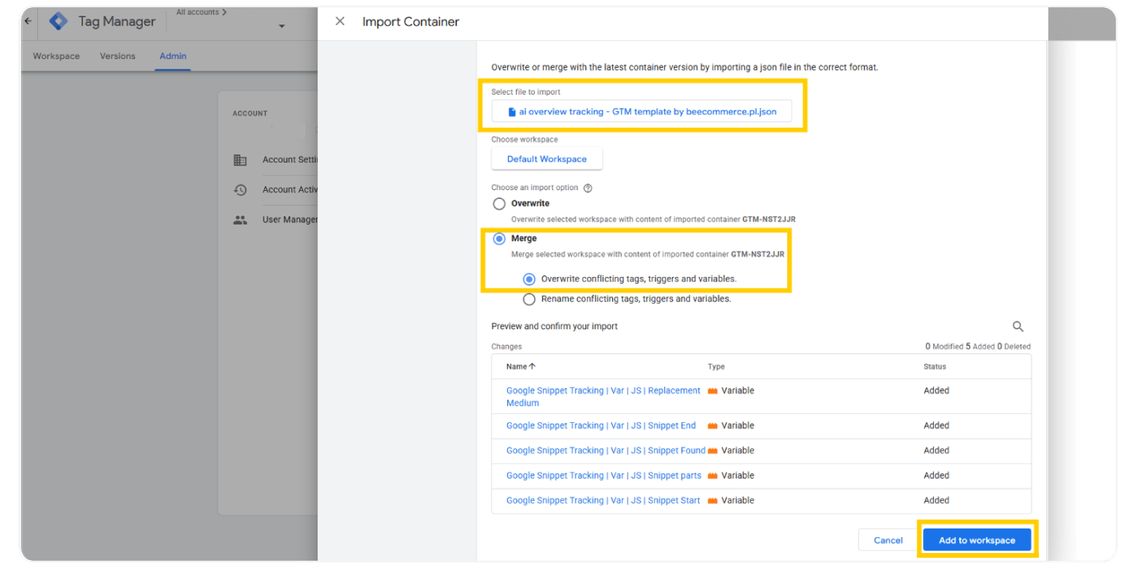 Krok-2-import-kontenera-add-to-workspace